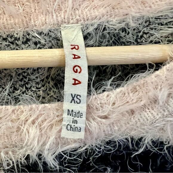 Anthropologie Raga cream black eyelash animal print soft loose crewneck sweater - Picture 3 of 4